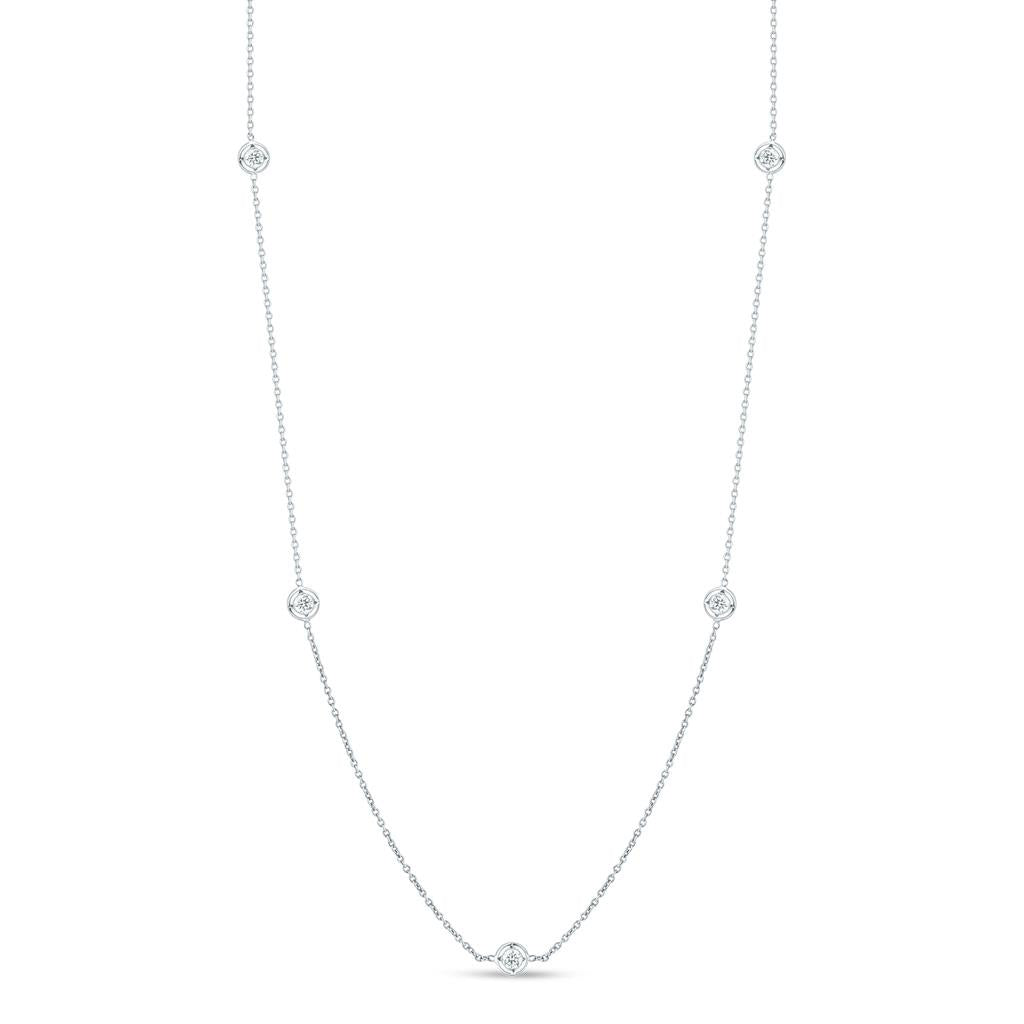 7 diamond by the inch necklace in white gold