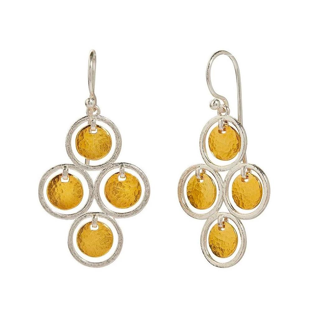 gurhan dangle earrings two tone yellow gold sterlilng silver