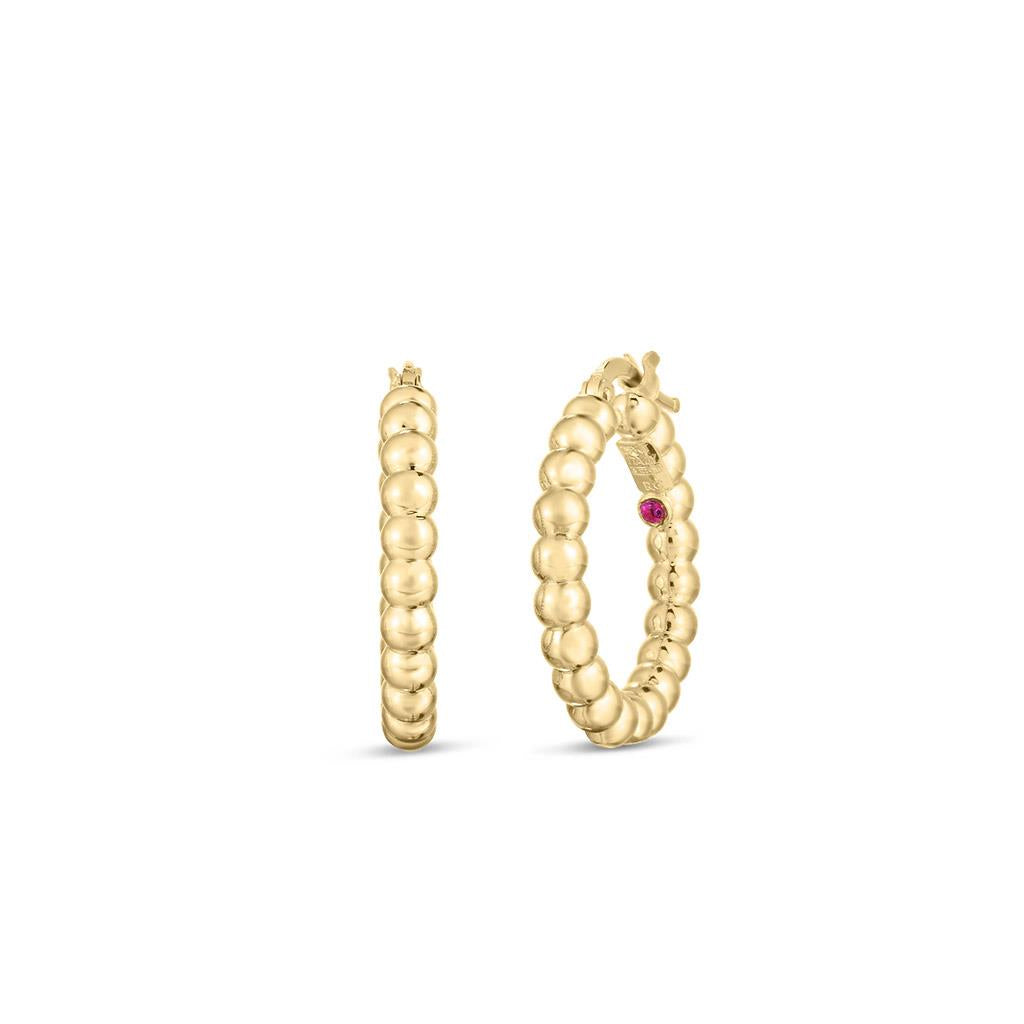Gold bubble hoop earrings discount